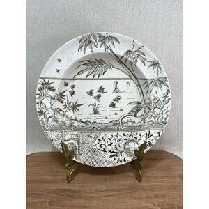 Antique Gildea Walker Melbourne Ironstone Shallow Bowl Plate 9 Inch Stained